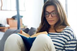 woman reading a book